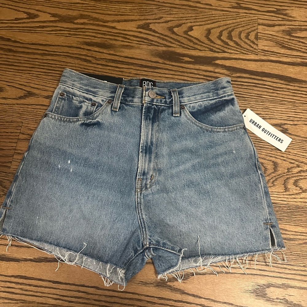 Urban Outfitters Blue Jean Shorts High-Waisted Distressed